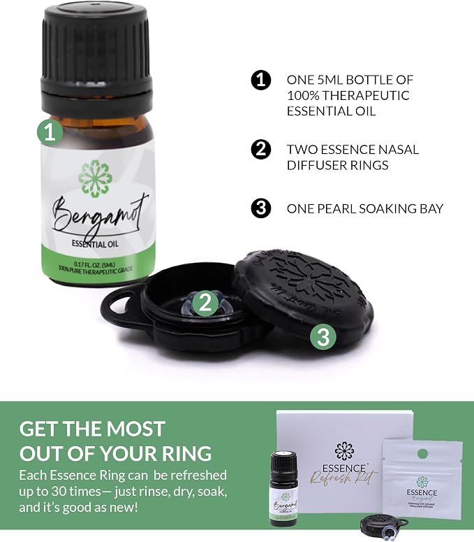 Essence Wearable Aromatherapy Nasal Diffuser – Bergamot Essential Oil Nose Ring - Image 4