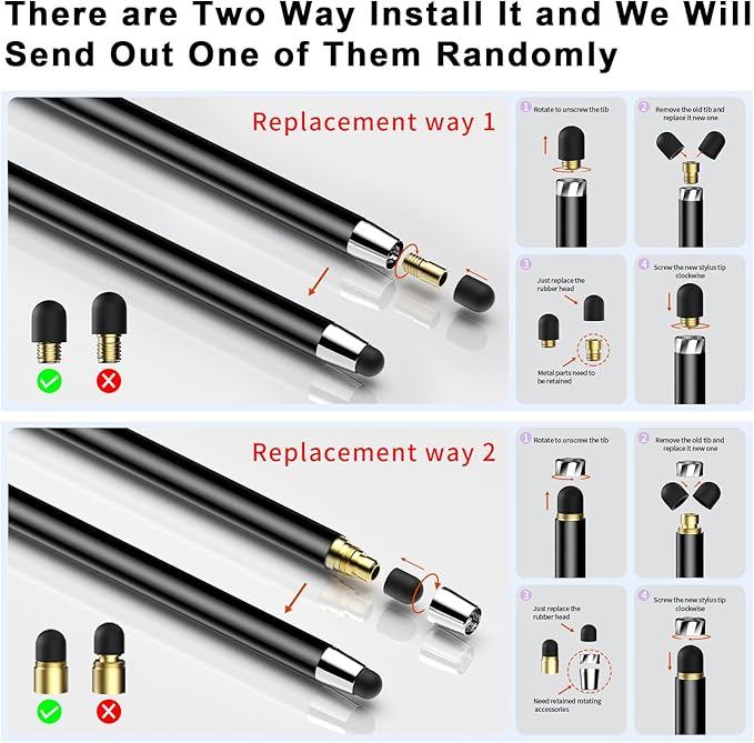 10 PCS Stylus Pen for Touchscreen, 2-in-1 High Sensitivity & Precision | Rubber - Image 5