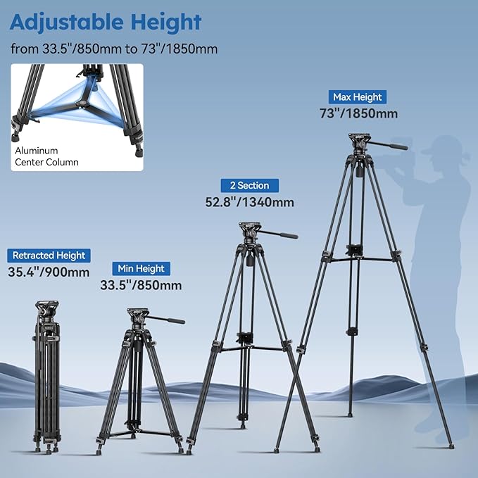 SIRUI Quick Release Carbon Fiber Video Tripod, Professional - Image 5