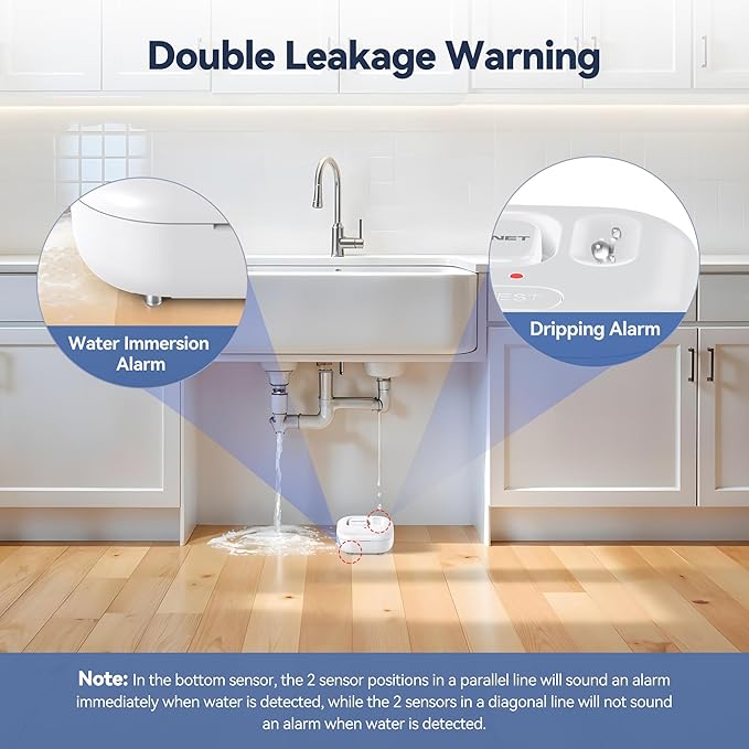 TECKNET Water Leak Detectors for Home, 120dB Water Sensor Alarm Leak Detector - Image 2