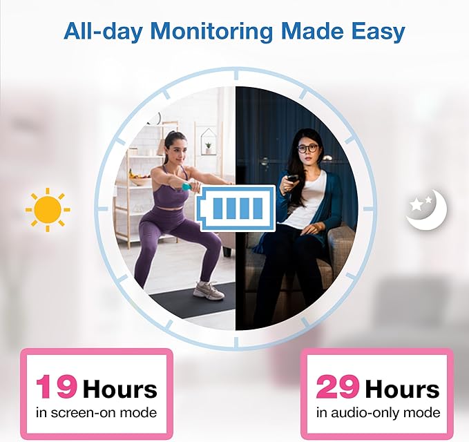 VTech Baby Monitor No WiFi – 19Hr Video Battery, 1000ft Range, Night Vision - Image 7