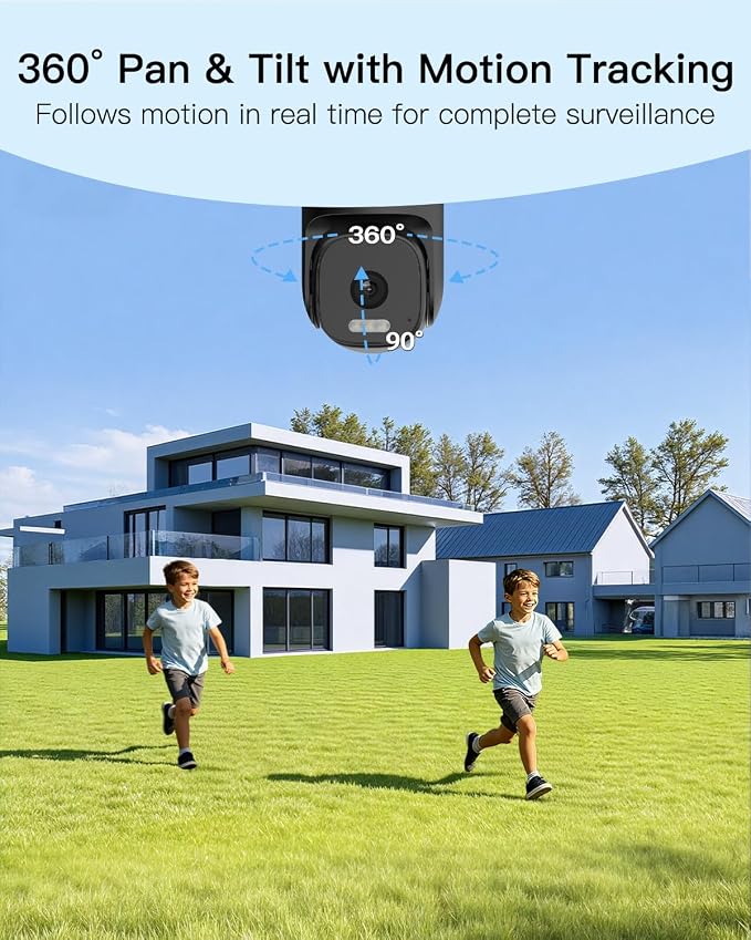 VIMTAG 2.5K 4MP Outdoor Security Camera, Pan/Tilt WiFi Home CCTV Camera - Image 2
