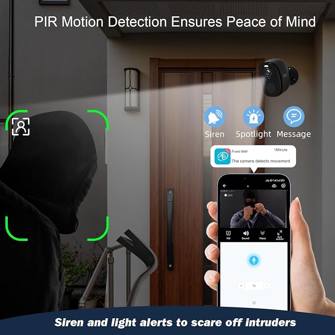 Rraycom 3Pack Security Cameras Wireless Outdoor, 5G/2.4GHz Battery Powered Home - Image 4
