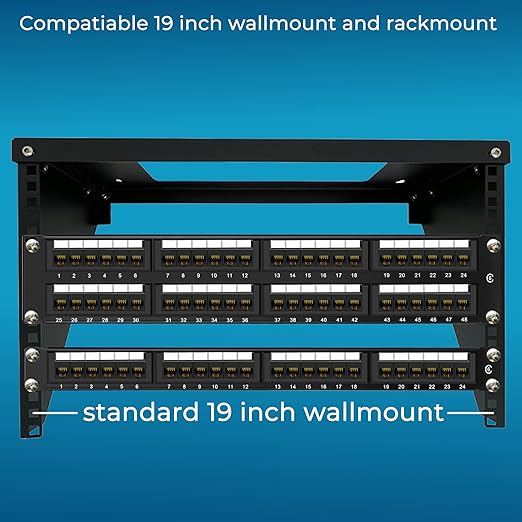 Rapink Patch Panel 48 Port Cat6 10G Support, Network Patch Panel UTP 19-Inch - Image 7