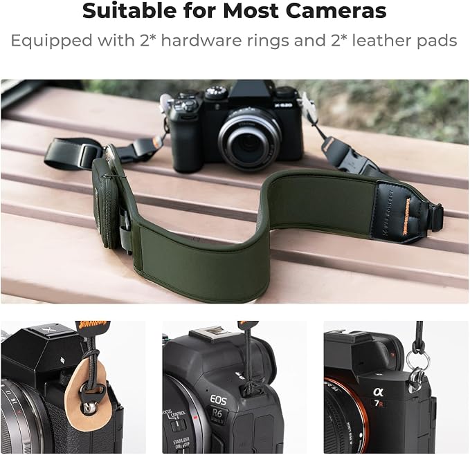 K&F CONCEPT Camera Neck Strap for Photographers, Soft Neoprene Adjustable - Image 3