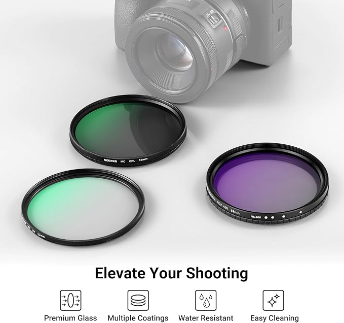 NEEWER 52mm Variable ND + CPL + UV Filter Kit - Image 2