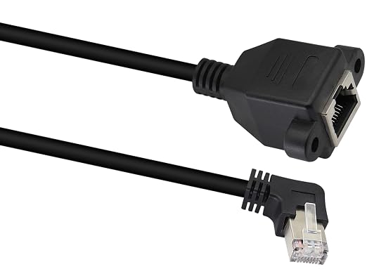 90 Degree Cat 6 Ethernet Cable Right Bend Angle RJ45 Male to Female Shielded - Image 5