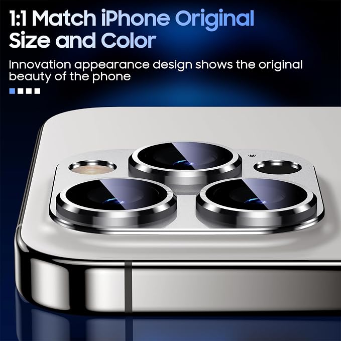 Uyiton for iPhone 13 Pro/iPhone 13 Pro Max Camera Lens Protector, Metal Ring - Image 5