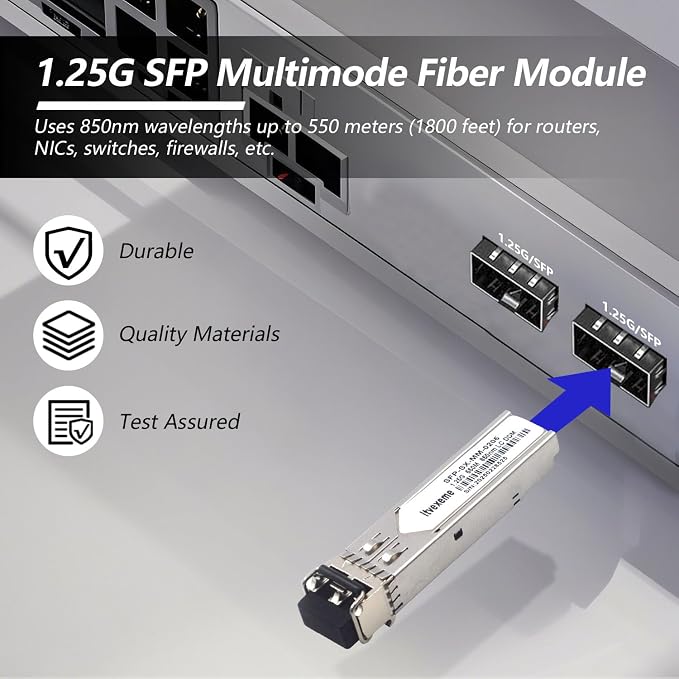 4 Pack 1.25G Multimode SFP LC Module, 1000Base-SX Gigabit Fiber Transceiver - Image 3