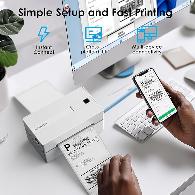 KNAON Bluetooth Thermal Shipping Label Printer, 4x6 Portable Thermal Address - Image 6