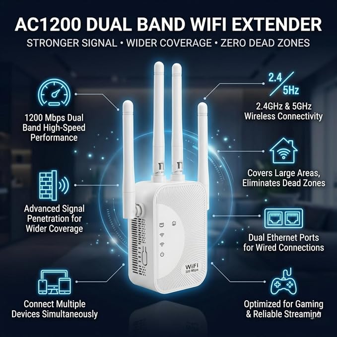 2026 Fastest WiFi Extender Signal Booster Covers 10000 Sq.ft and 80 Devices - Image 5
