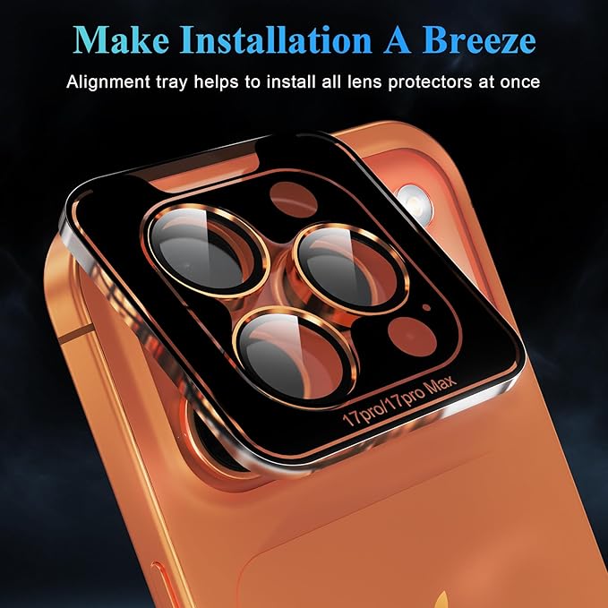 YWXTW Camera Lens Protector for iPhone 17 Pro/iPhone 17 Pro Max, Tempered Glass - Image 5