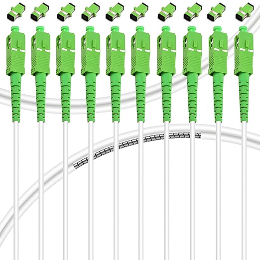 10Pack - 1m SC/APC to SC/APC Fiber Optic Internet Cable, Armored Single Mode by Bangun