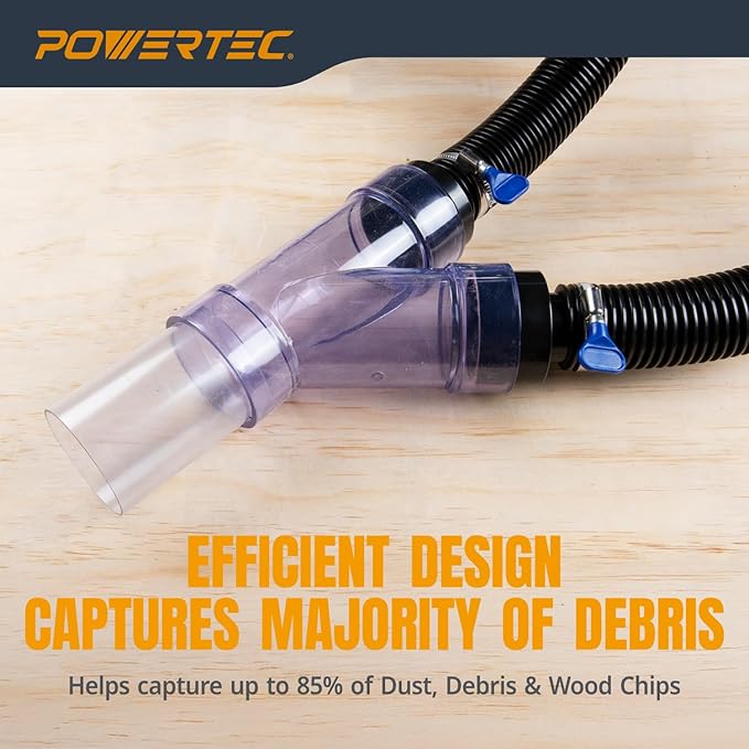 POWERTEC Dust Collector Fittings, Router Table Dust Collection System w/Y - Image 2