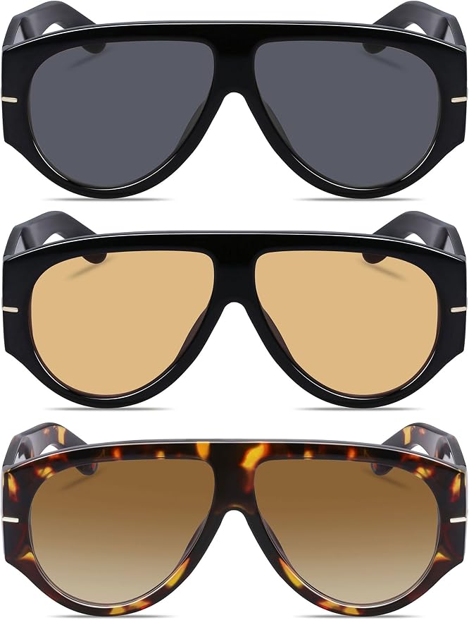Oversized Retro Aviator Sunglasses - Image 2