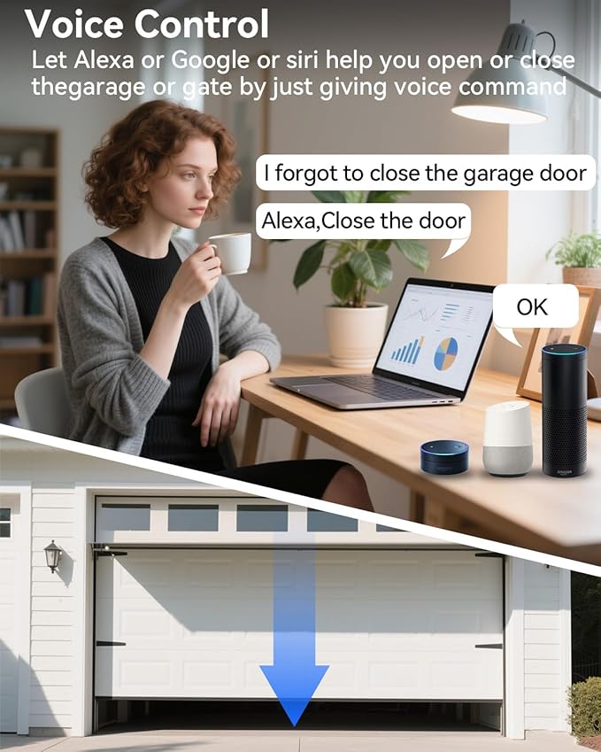 Smart Garage Door Opener, Universal WiFi Garage Door Remote Controller - Image 4