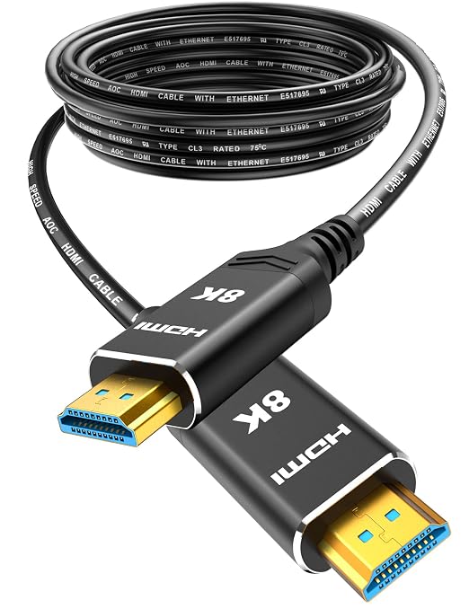 Highwings 8K 4K 120HZ 100FT HDMI Cable Fiber Optic, Unidirectional in-Wall CL3 by Highwings
