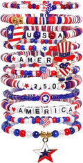 Independence Day Bracelets for Women, 4th of July Accessories USA Patriotic 250 by Lorenleya