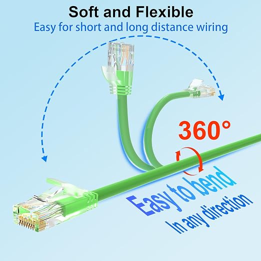 Cat 6 Patch Cables 0.5 feet, Slim Cat6a Ethernet Patch Cable 10Gbps 550Mhz - Image 4
