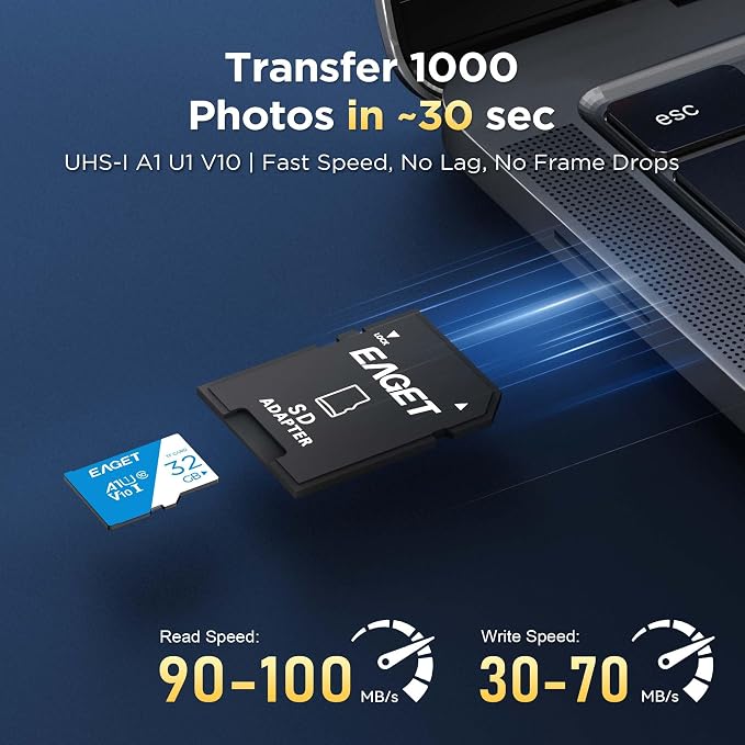 EAGET 1-Pack 32GB TF Memory Card Up to 100MB/s Read 30MB/s Write - Image 3