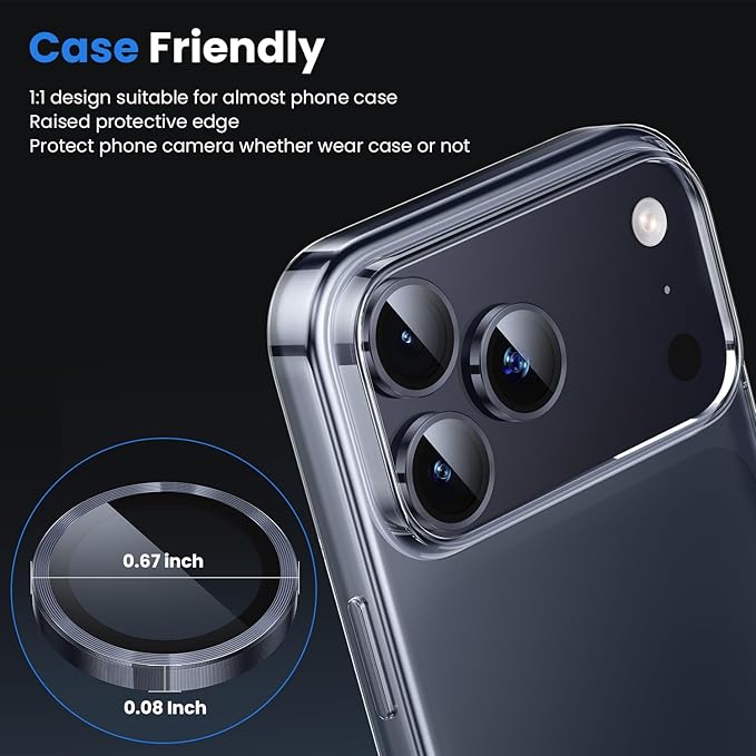 WSKEN for iPhone 17 Pro/iPhone 17 Pro Max Camera Lens Protector - Image 4