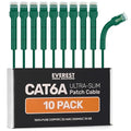 Everest Ultra Slim Cat6a Ethernet Patch Cables 10ft Green by EverestMediaSolutions