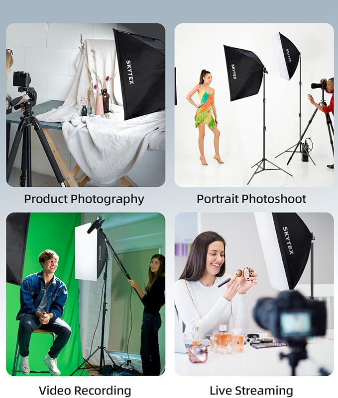 Skytex Softbox Lighting Kit 2Pack, 20x28in Soft Box |Upgrade 135W 2700-6400K - Image 7