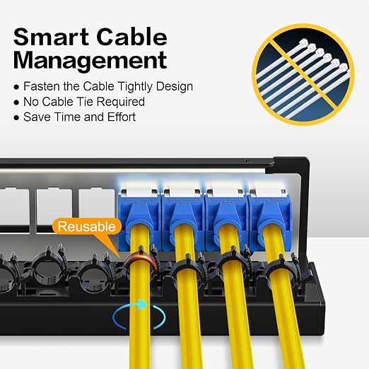 Patch Panel 12 Port 1U UTP/STP Blank Keystone Patch Panel Compatible - Image 2