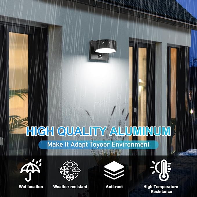 Motion Sensor Outdoor Lights, Aluminum Outdoor Wall Sconce, LED Porch Lights - Image 5