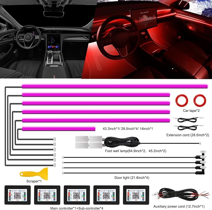 Acrylic Interior Car LED Strip Light - Image 2