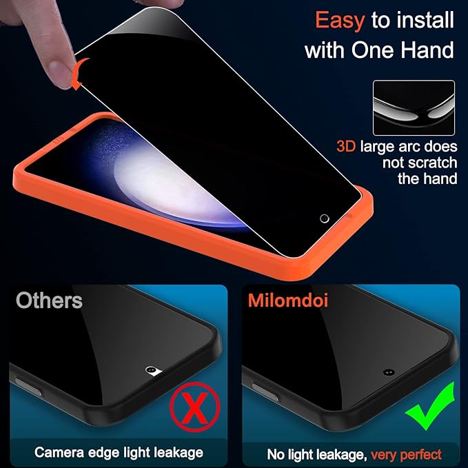 Milomdoi for Samsung Galaxy S23 Privacy Screen Protector Tempered Glass - Image 6