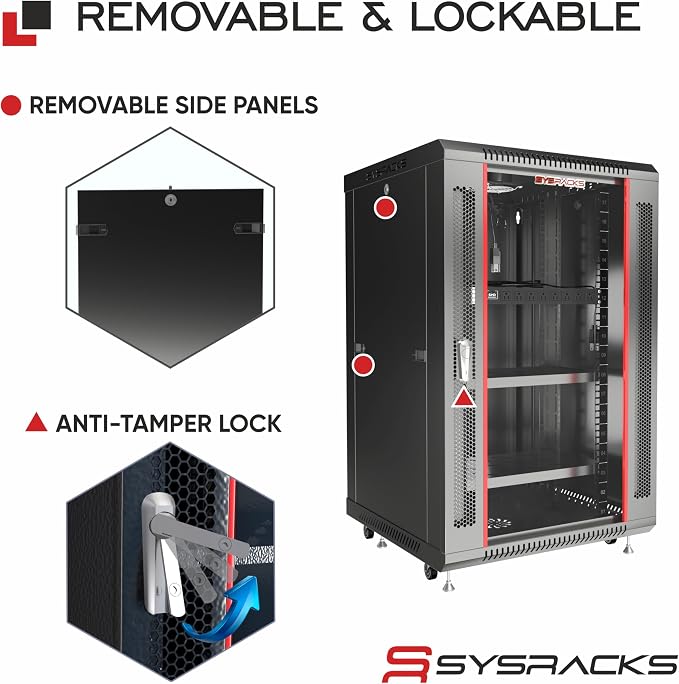 15U Wall Mount Server Rack Cabinet – 19" Network Rack Enclosure, PDU & 2 Shelves - Image 5