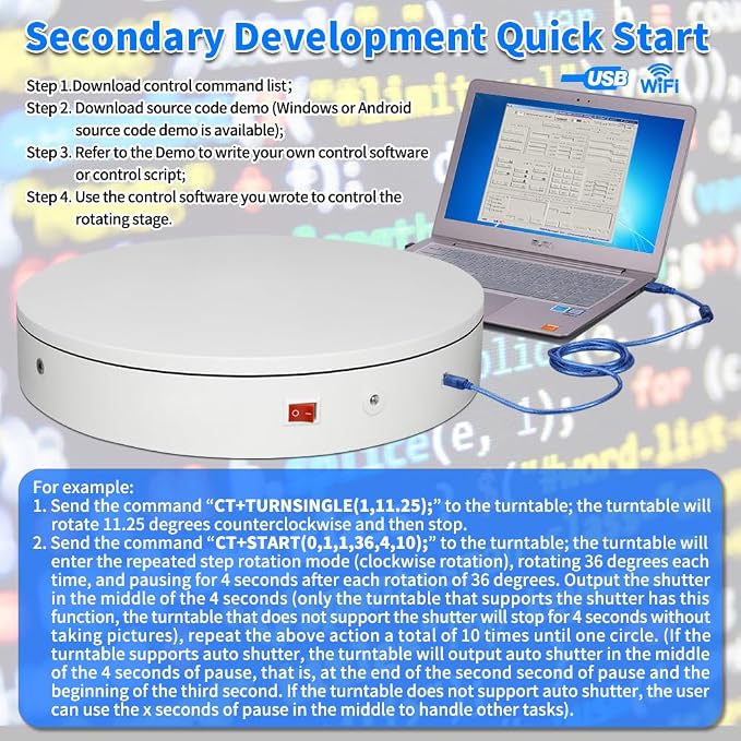 Programmable Motorized Electric Turntable Command-Controlled Rotating Platform - Image 8