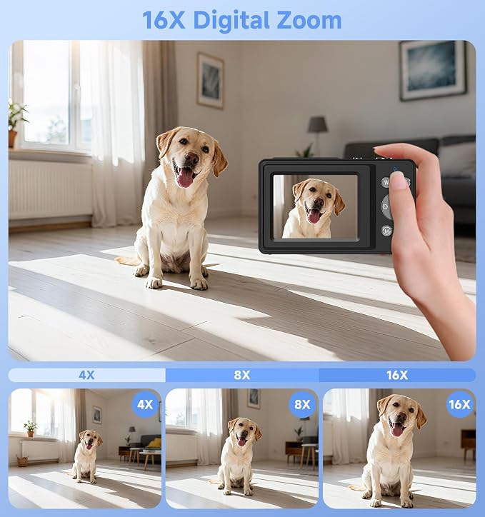 Digital Camera, 56MP Dual-Screen Point and Shoot Camera - Image 6