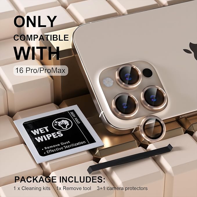 Misea Compatible for iPhone 16 Pro/iPhone 16 Pro Max Camera Lens Protector - Image 2