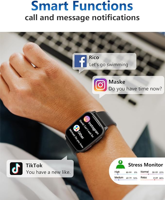 MorePro Fitness Tracker with 24/7 Heart Rate & Blood Pressure Monitor, Blood - Image 6