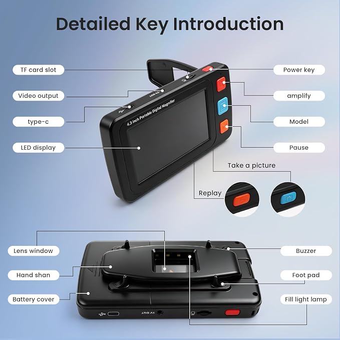4.3" Digital Video Magnifier, 4X-32X Zoom Aid - Image 4