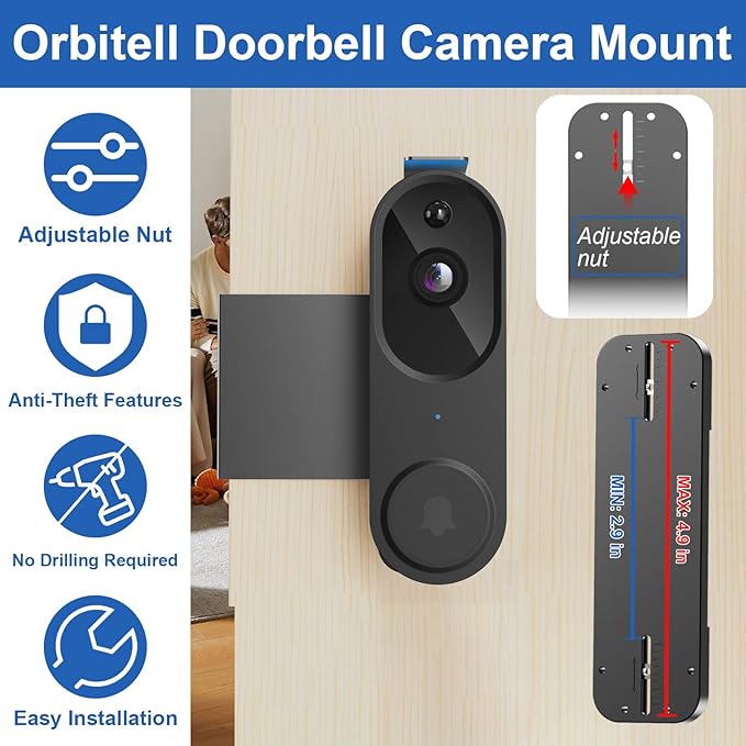 Anti-Theft Doorbell Mount No Drill Compatible - Image 5
