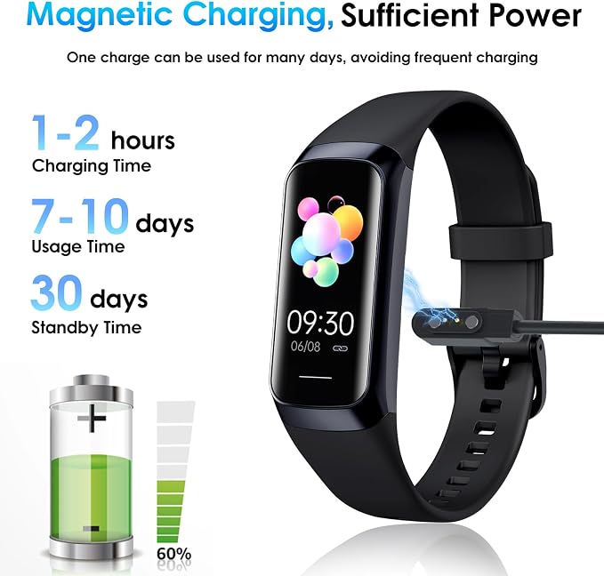 Fitness Tracker, 24/7 Heart Rate Blood Oxygen Blood Pressure Body Temp Monitor - Image 8