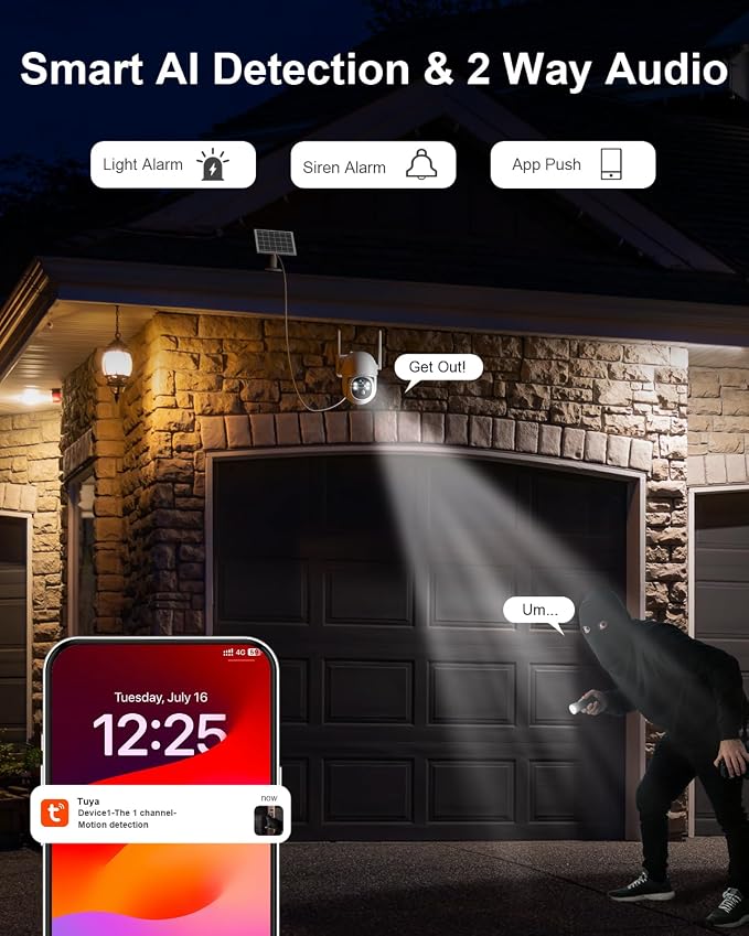 SANSCO 4G LTE Cellular Solar Security Camera Wireless Outdoor, Lifetime Free - Image 8