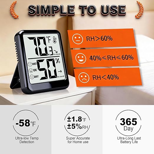 2-Pack Room Thermometer Indoor Hygrometer - Image 4
