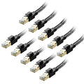 Cat 8 Ethernet Cable 7 ft 10-Pack Black, Nylon Braided High Speed Heavy Duty by Orbram