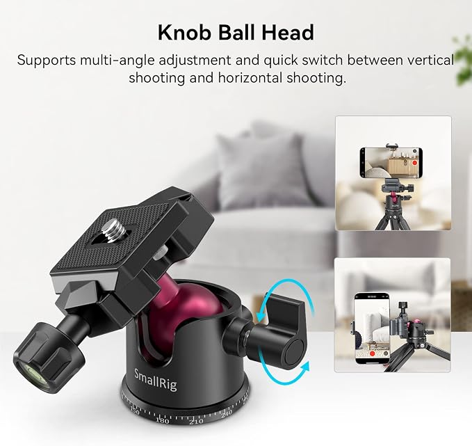 SmallRig Mini Tripod for Camera, Updated Desktop Tabletop Tripod - Image 3