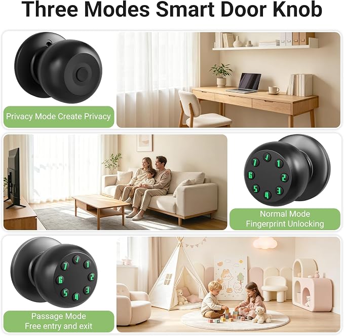 Smart Keypad Door Knob, Keyless Entry Door Lock - Image 6
