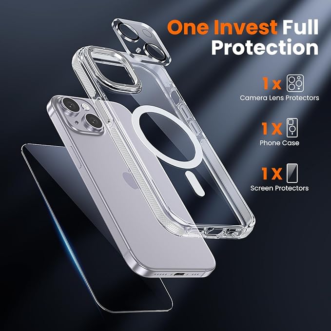toushion 3 in 1 for iPhone 14 Case Clear - Image 2