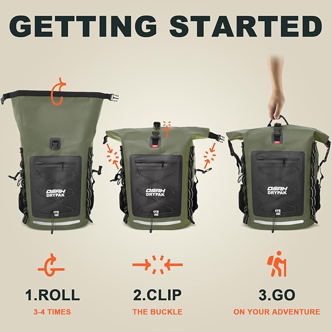OSAH DRYPAK Waterproof Backpack Dry Bag 35L/55L/85L – Heavy Duty Roll-Top - Image 6