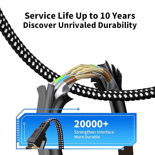 Cat 8 Ethernet Cable 15FT 2Pack, High-Speed Braided Internet Cable Network Cord - Image 3