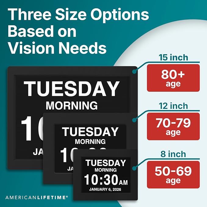 American Lifetime 【New 2024】 Dementia Clock Large Digital Clock - Image 3
