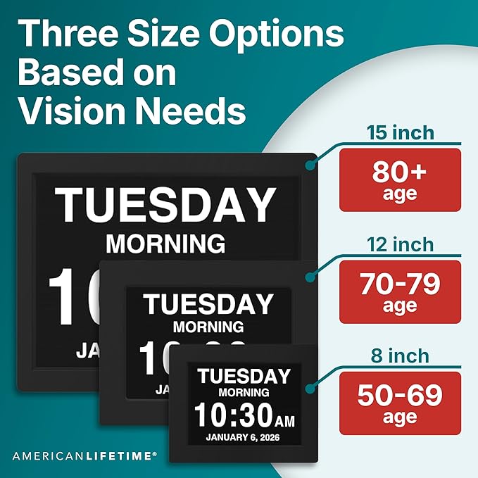 American Lifetime New 2026 Dementia Clock Large Digital Clock - Image 3
