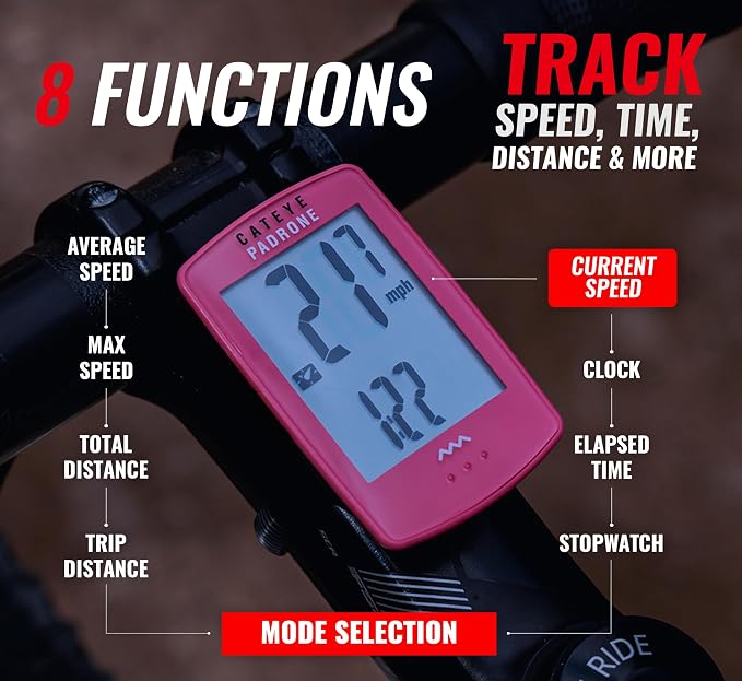 CATEYE Padrone Wireless Bike Computer – Oversized Display Cyclocomputer - Image 4